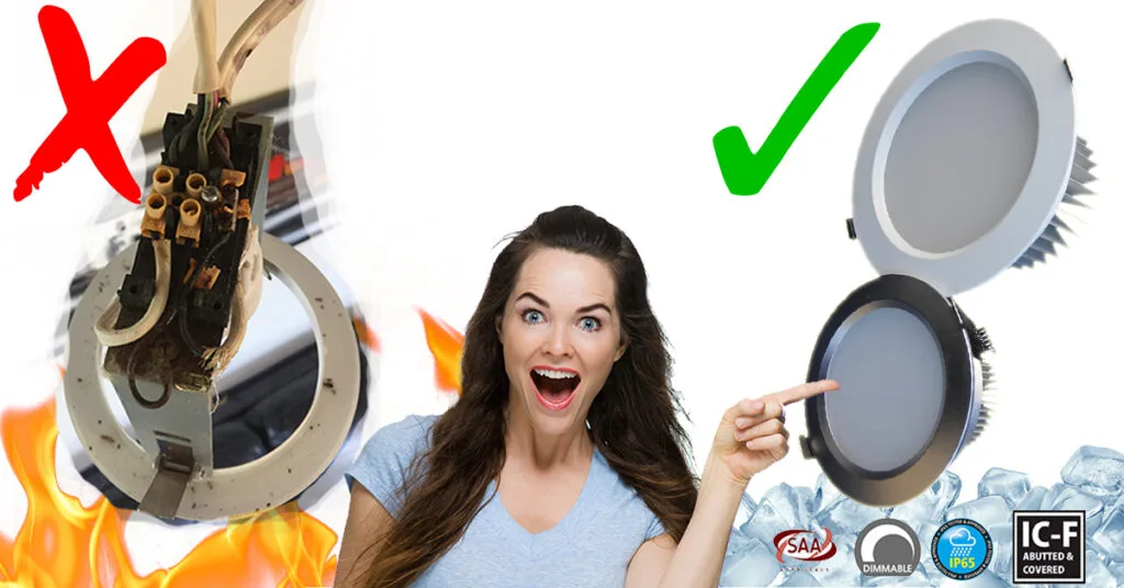 fire risk from old downlights, change to LED today