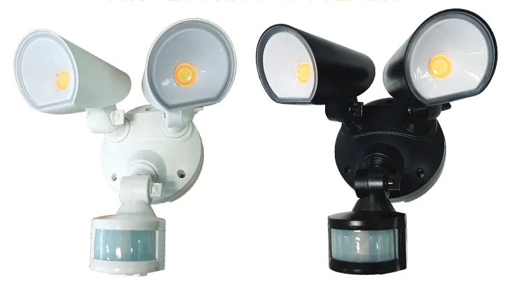 outdoor twin led sensor security lighting installed auckland